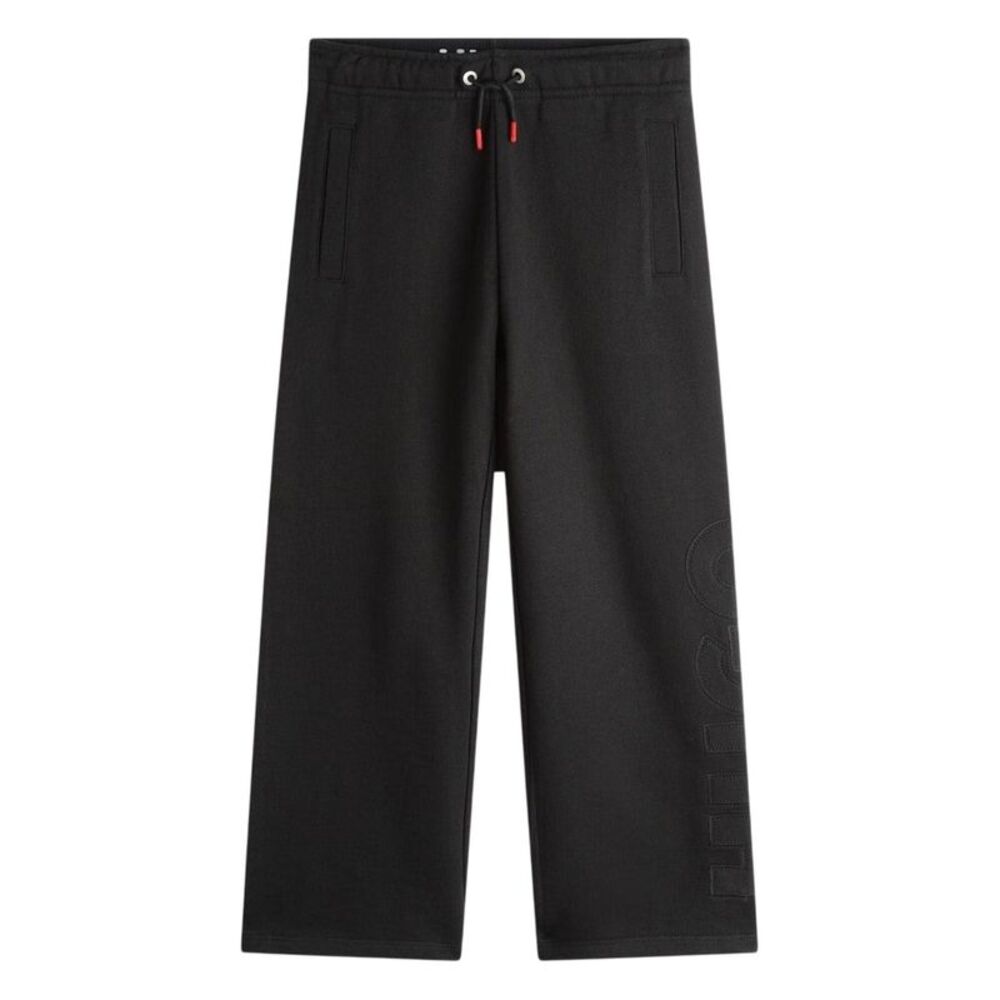 Hugo Childrens/Kids Embroidered Logo Wide Leg Sweatpants / Black